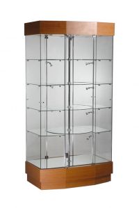 Revolving Display Cabinet with Side Shelves
